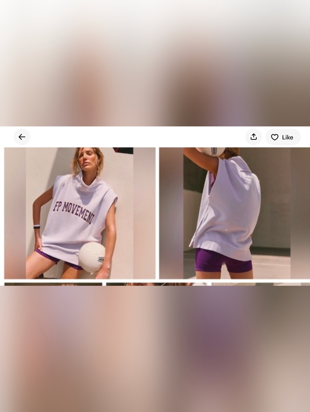 FP Movement by Free People Sleeveless Lavender Pullover Hoodie